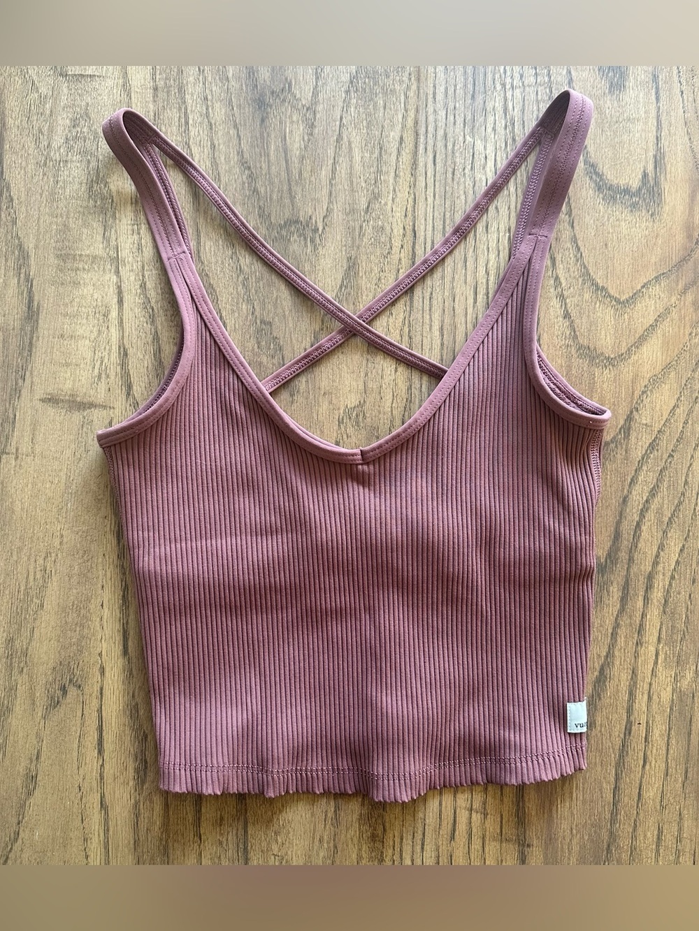 Vuori Ribbed Crossback Tank Top - Dusty Rose Size Women’s XS Yoga Workout